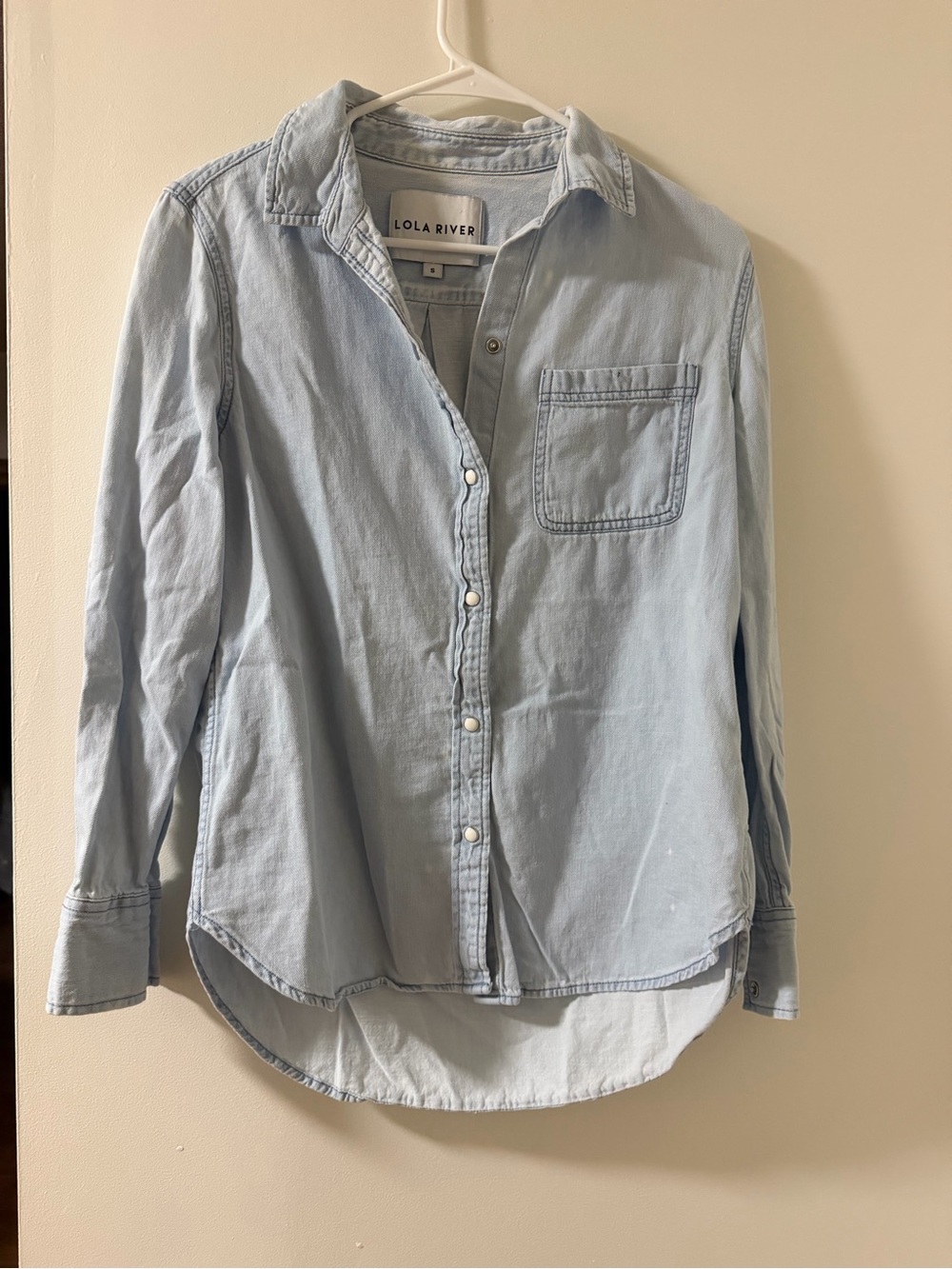 Lola River Light Blue Button-Down Denim Shirt